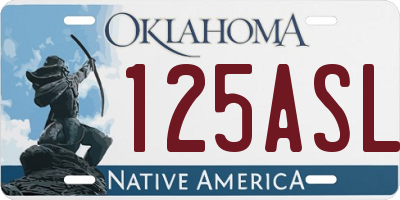OK license plate 125ASL