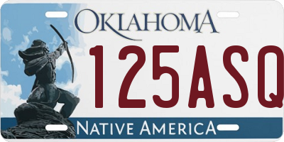 OK license plate 125ASQ