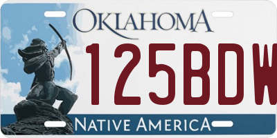 OK license plate 125BDW