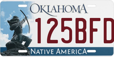 OK license plate 125BFD