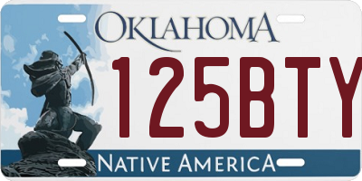OK license plate 125BTY