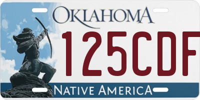 OK license plate 125CDF