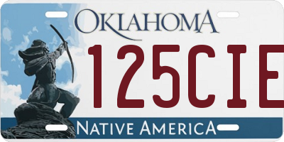 OK license plate 125CIE