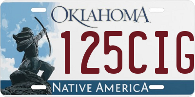 OK license plate 125CIG