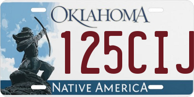 OK license plate 125CIJ