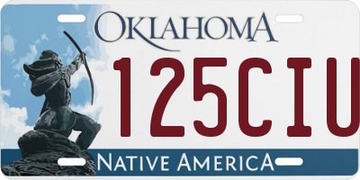 OK license plate 125CIU