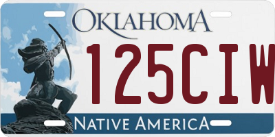 OK license plate 125CIW