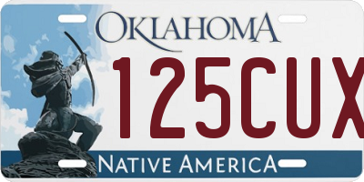 OK license plate 125CUX