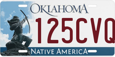 OK license plate 125CVQ