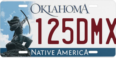 OK license plate 125DMX