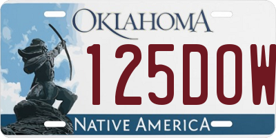 OK license plate 125DOW