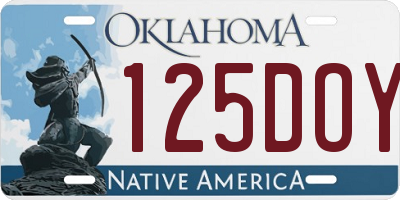 OK license plate 125DOY