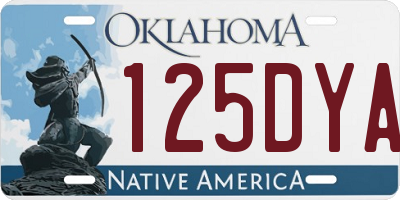 OK license plate 125DYA