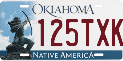 OK license plate 125TXK