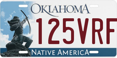 OK license plate 125VRF