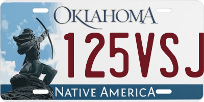 OK license plate 125VSJ