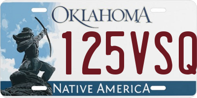 OK license plate 125VSQ