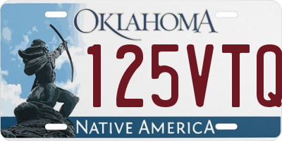 OK license plate 125VTQ