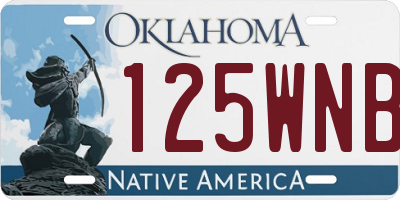 OK license plate 125WNB