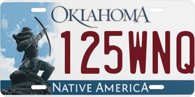 OK license plate 125WNQ