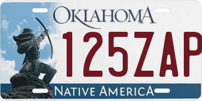 OK license plate 125ZAP