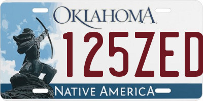 OK license plate 125ZED