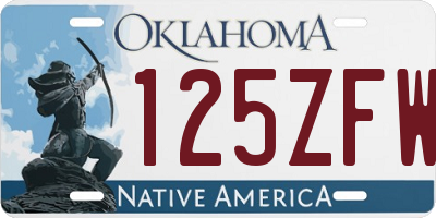OK license plate 125ZFW