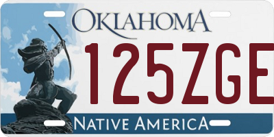 OK license plate 125ZGE