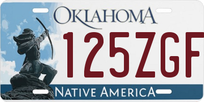 OK license plate 125ZGF