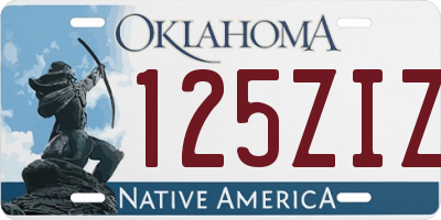OK license plate 125ZIZ