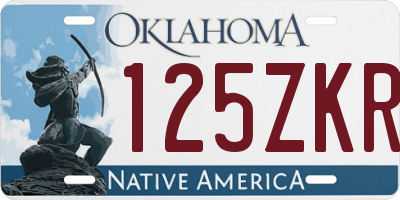 OK license plate 125ZKR