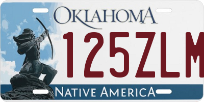 OK license plate 125ZLM