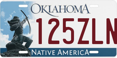 OK license plate 125ZLN