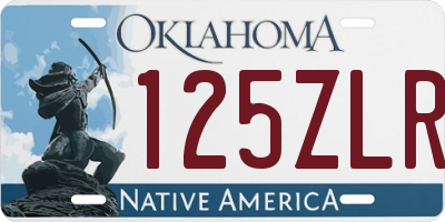 OK license plate 125ZLR