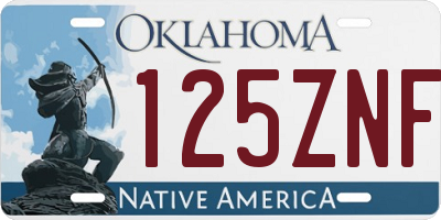 OK license plate 125ZNF
