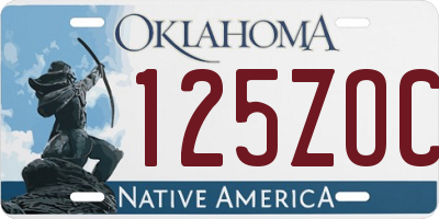 OK license plate 125ZOC