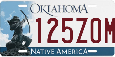 OK license plate 125ZOM