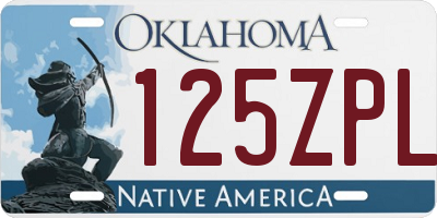 OK license plate 125ZPL