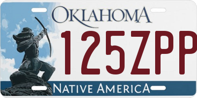 OK license plate 125ZPP