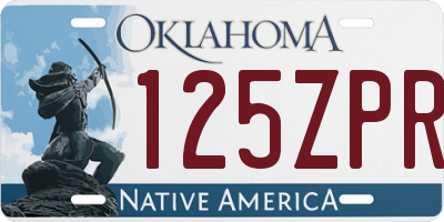 OK license plate 125ZPR