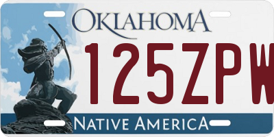 OK license plate 125ZPW