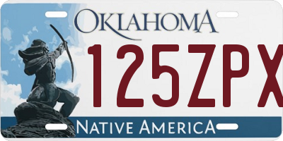OK license plate 125ZPX
