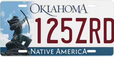 OK license plate 125ZRD