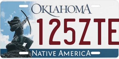 OK license plate 125ZTE