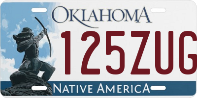 OK license plate 125ZUG