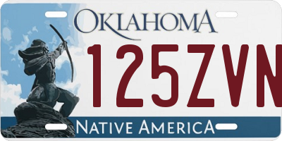 OK license plate 125ZVN