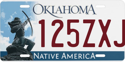 OK license plate 125ZXJ