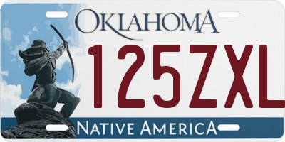 OK license plate 125ZXL