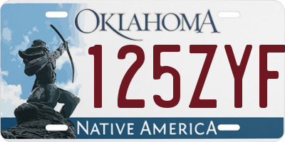 OK license plate 125ZYF
