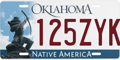 OK license plate 125ZYK